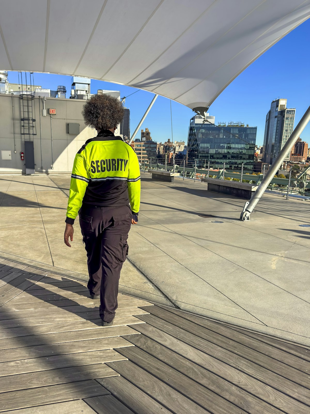 Security officer on a patrol round